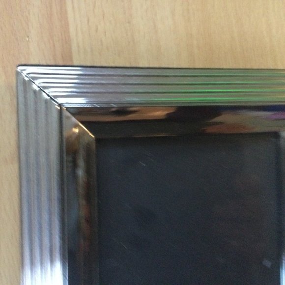 Art Deco Style Picture Frame Glass Silver Tone Heavy Duty Hang or Mantel Display - Picture 9 of 9